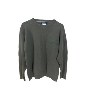 Patagonia Men’s Long Sleeve Sweater 100% Wool Pocket with Zipper Green